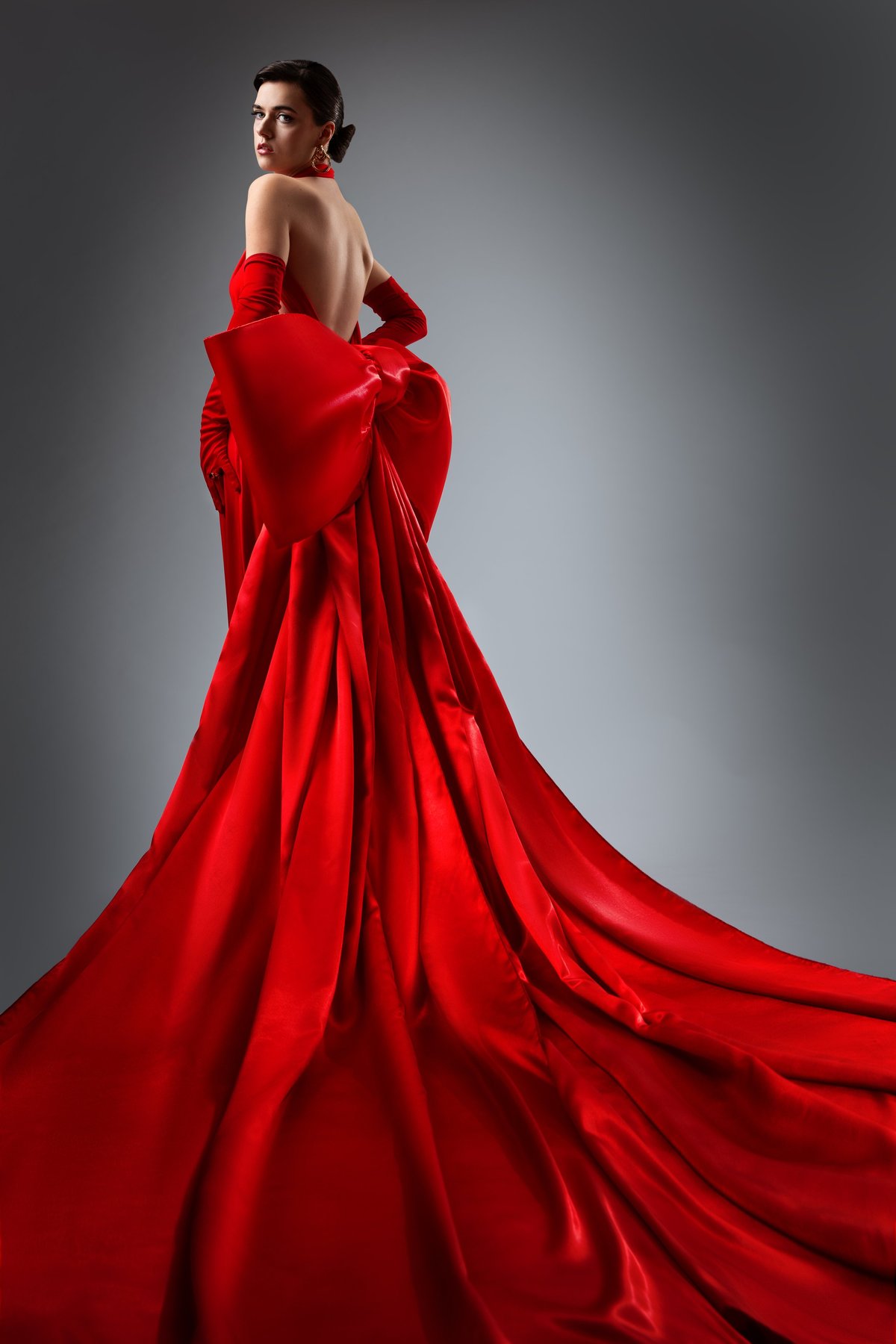 Satin Backless Gown
